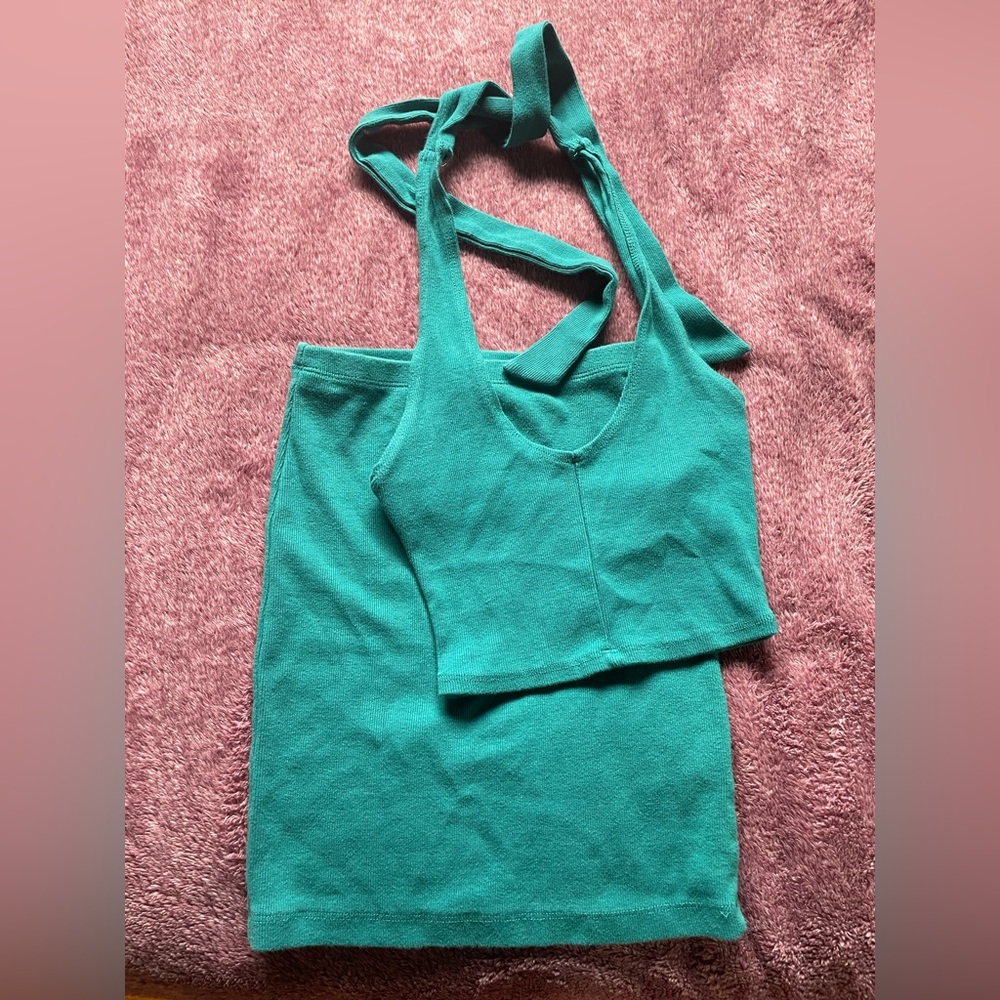 Inamorata ‘Alameda’ Top and Matching Skirt in Turquoise